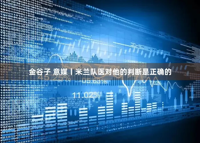 金谷子 意媒丨米兰队医对他的判断是正确的